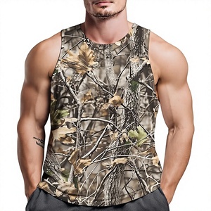 Camiseta sin Mangas Personalizada con Estampado de Camuflaje para Hombre, Camiseta Deportiva para Gimnasio, Venta al Por Mayor, Fabricante OEM con Impresión por Sublimación - Product Image 1
