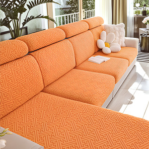 Jacquard moderno 100% poliéster grueso sofá <span class=keywords><strong>funda</strong></span> y Fundas de cojín tamaño personalizado Anti-suciedad y lavable a máquina decoración del hogar - Product Image 1