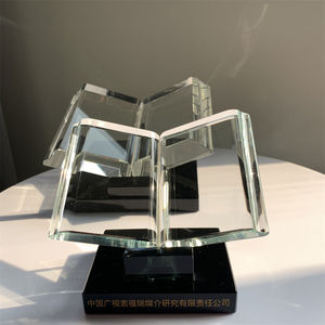 ADL K9 Trophée en Verre Cristal en Forme de <span class=keywords><strong>Livre</strong></span> Clair Personnalisable Mots Gravés Décoration Maison Amour Romantique Thème Souvenir Cadeaux - Product Image 3