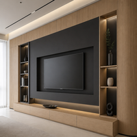 Meuble TV moderne en bois, console multimédia, centre de divertissement avec rangement personnalisé pour salon, meubles contemporains pour la maison américaine