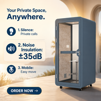 Cabine insonorisée mobile modulaire, poste de travail, studio acoustique pour bureaux en open space