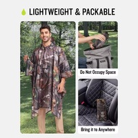 Équipement de camping en plein air pour adultes Cape de survie Revêtement léger Camouflage Imperméable à capuche Randonnée Poncho
