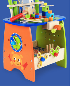 Nouvelle boîte à <span class=keywords><strong>outils</strong></span> en bois semblant jouer ensemble éducatif Montessori jouets écrou démontage vis assemblage Simulation réparation charpentier outil - Product Image 6