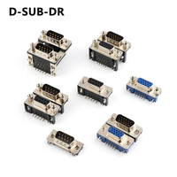 Conector DSUB para Montaje en PCB de 9/15/25/37 Pines RS232 DR HDR DVI DB9/DB15/DB25/DB37 Macho Hembra para Soldar/Atornillar VGA D-SUB RS232