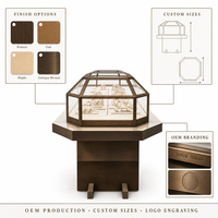 Vitrine de présentation de bijoux en verre vintage personnalisée avec éclairage LED, vitrine étanche pour magasin de bijoux, présentoir de vente en gros