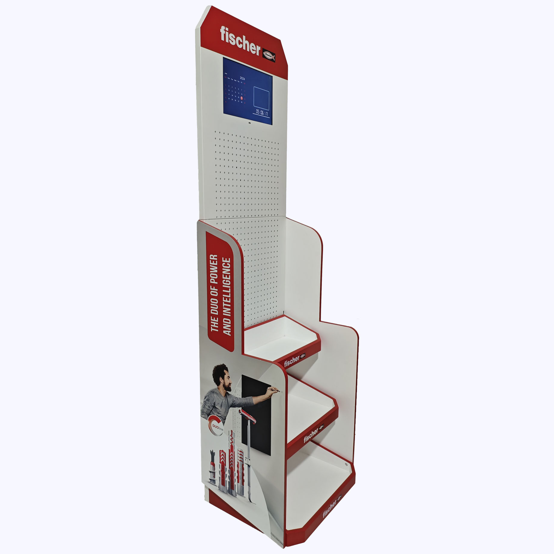 Floor-standing Three-layer Combined Hook Screen Perforated Board Display Racks Tool Display Stands Retail Stores Metal — view 5