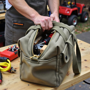 Sac de voyage en <span class=keywords><strong>toile</strong></span> cirée robuste de 24 pouces, grande capacité, pour la nuit, sac à outils en vrac, fourni par l'usine - Product Image 4