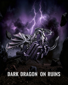 Rompecabezas Metálico 3D Piececool HP468-RK Dragón Oscuro sobre Ruinas, Juguete de Dragón Metálico, Kit de Modelo para Armar para Adultos y Niños - Product Image 1