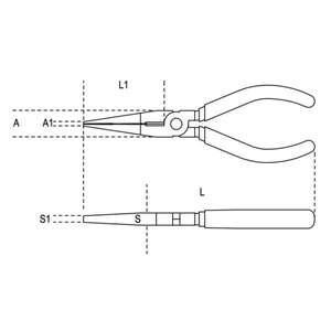 BETA - 011660040 Extra-<b>long</b> chrome-plated needle knurled <b>nose</b> pliers with bi-material handles (multi-pack) PLIERS AND CUTTERS - Product Image 2