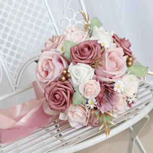 Nouveau design professionnel de bouquet de mariée artificiel, acheter des bouquets de demoiselles d'honneur, fleurs artificielles pour mariage - Product Image 6
