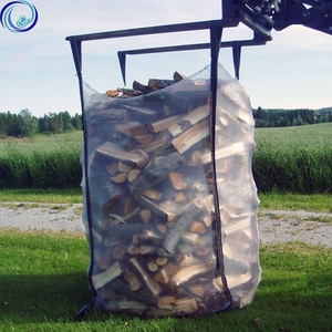 1 tonelada de tapa plana lado inferior de la correa de malla ventilada Bolso grande de los PP para leña - Product Image 1