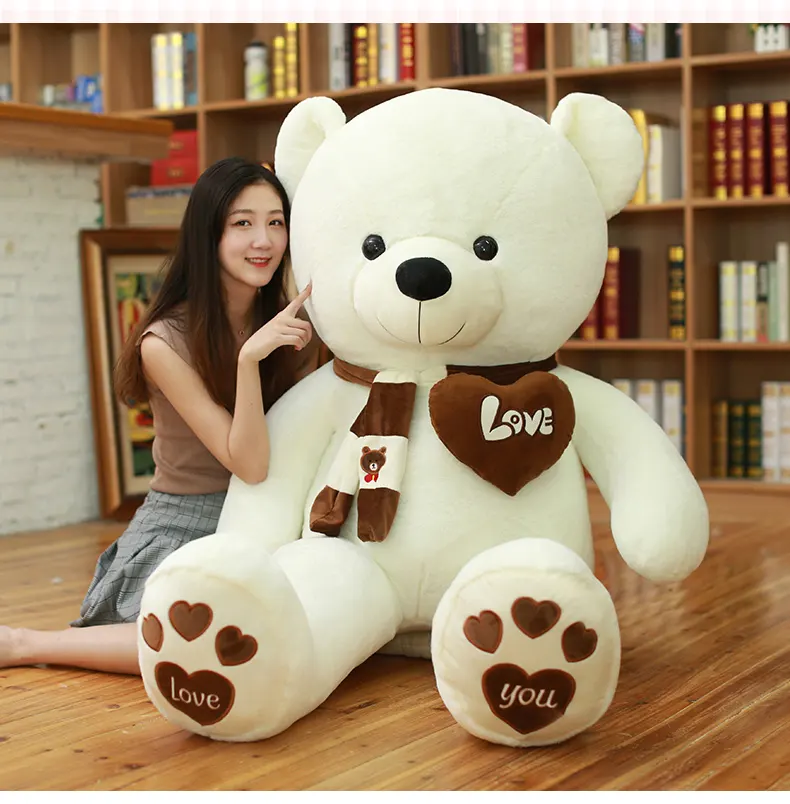 Oem Odm Ce Custom Soft Fur Bear Skin Toy Custom Stuffed Toy Super-sized Animal Valentine's Day 1m Teddy Bear Plush Toys