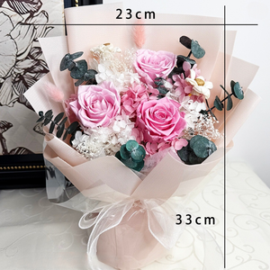 ช่อดอกไม้แฮนด์เมด D417 ของตกแต่งบ้าน ช่อดอกกุหลาบนิรันดร์ สำหรับวันวาเลนไทน์และวันเกิด - Product Image 3