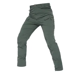 Stock de pantalones de secado rápido para hombre, pantalones elásticos informales con múltiples bolsillos para hombres jóvenes, senderismo, viajes, caza