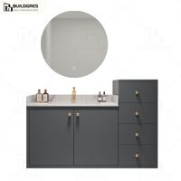 Buildgres Meuble de salle de bain élégant avec lavabo et miroir LED Vanité de salle de bain Vanité de salle de bain