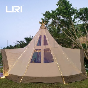 Grande tente <span class=keywords><strong>tipi</strong></span> familiale de luxe pour 8 personnes, tente de camping pyramidale, fabrication de tentes à vendre - Product Image 1