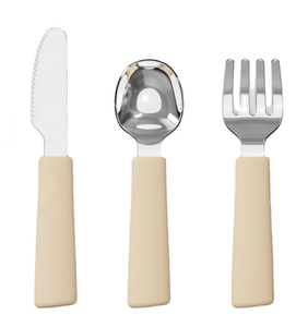 MEMEBABY Toptan Çocuk Paslanmaz Çelik Çatal Bıçak Seti Sürdürülebilir Çevre Dostu Kaşık Çatal Besleme Bebek Silikon Çatal Bıçak Seti 2-4 Yaş - Product Image 6