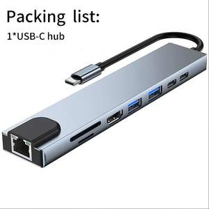Venta caliente USB C Tipo C Hub 7 en 1 TF/SD HDTV 4K/30Hz Usb Hub Adaptador multifunción para computadoras portátiles <span class=keywords><strong>MacBook</strong></span> <span class=keywords><strong>Pro</strong></span> y tipo C <span class=keywords><strong>Windows</strong></span> - Product Image 1