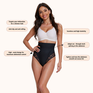 Mutandine Modellanti a <span class=keywords><strong>Vita</strong></span> <span class=keywords><strong>Alta</strong></span> per Donna, Sexy <span class=keywords><strong>Perizoma</strong></span> in Pizzo con Controllo Pancia, Shapewear Modellante - Product Image 3
