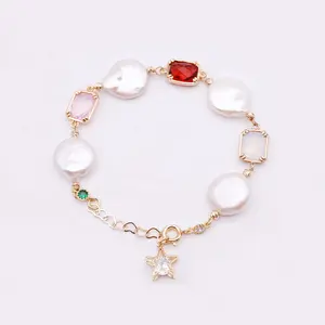 Exquisite Friendship Gift Body Jewelry Colorful Crystal Pearl Bracelet