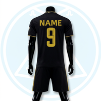 Ensemble de maillots de football unisexes personnalisés 100% polyester, uniforme de football d'usine, impression numérique, séchage rapide, manches courtes, vêtements d'été
