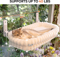 Hamac de fenêtre pour chat en peluche, avec ventouses, siège suspendu confortable et lavable pour chats d'intérieur