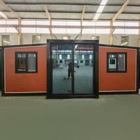 Maison conteneur préfabriquée pliable à double aile de 20 pieds de haute qualité, extensible, avec chambre et cuisine, design moderne, étanche, pour hôtel