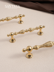 Yikang Rắn Vàng Brass Xử Lý Sang Trọng Phong Cách Châu Âu Tủ Bếp Kéo Đồ Nội Thất Ngăn Kéo Tay Nắm Cho Phòng Ngủ Tủ Quần Áo - Product Image 4