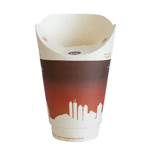 कॉफी शॉप के लिए चीन फैक्टरी इको फ्रेंडली हॉट कोल्ड ड्रिंक पेय पैकेजिंग डबल वॉल नो स्ट्रॉ स्माइल बटरफ्लाई पेपर कप