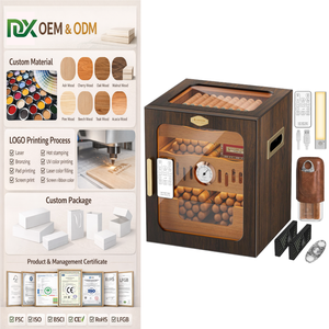Nouvel Arrivage : Humidor de Bureau Portable Classique en Cèdre Fait Main avec Couvercle en Verre, Boîte à Cigares en Bois avec Hygromètre et Finition Laquée – Offre Spéciale - Product Image 1