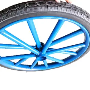 제조 업체 도매 PU 솔리드 휠 건설 현장 특수 포스 자동차 타이어 26 인치 무거운 두꺼운 비주얼 자동차 PU 휠