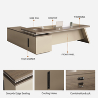 Escritorio Ejecutivo Modular de Madera en Forma de L, de Alta Calidad, Lujoso, Único, Personalizable, Moderno, Mesa de Oficina para Jefes