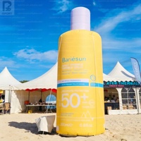 Bouteille de crème solaire géante gonflable LED lumineuse de 5 m, modèle personnalisé, conteneur de protection solaire gonflable pour magasin de beauté/décoration d'événements
