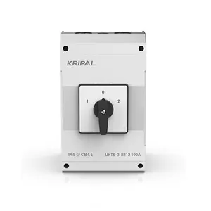 Kripal 100A 전기 전환 스위치 IP65 분리 스위치 3 방향 로터리 캠 스위치 토글