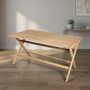 Mesa de Comedor Rectangular Plegable de Madera Maciza de Teca, Moderna, Ecológica, Impermeable, Resistente y Estable para Exteriores - Product Image 3