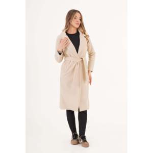 Manteau Cachet en laine mélangée avec ceinture et doublure pour femme Lustrin - Veste d'hiver longue et élégante pour femmes - Product Image 4