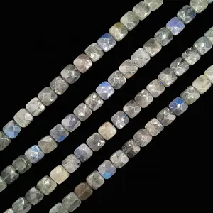 Natural labradorite Square Faceted gemstone beads for jewelry makinellipse semi-precious stone gemstone loose beads