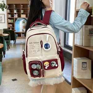 Best Selling Waterproof Pastel Colors Fashion Girls School <b>Backpack</b> Zipper Closure for High School Students Girls Children - Product Image 2