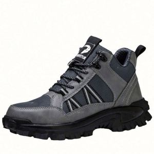Bottes de sécurité pour soudeurs, avec embout en acier, semelle en caoutchouc antidérapante, anti-perforation, bottes de travail industrielles unisexes, hiver et été - Product Image 1