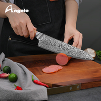 Damas 8 pouces cuisine japonaise couteau de chef professionnel acier VG10 manche en bois ultra tranchant à haute teneur en carbone inoxydable jetable