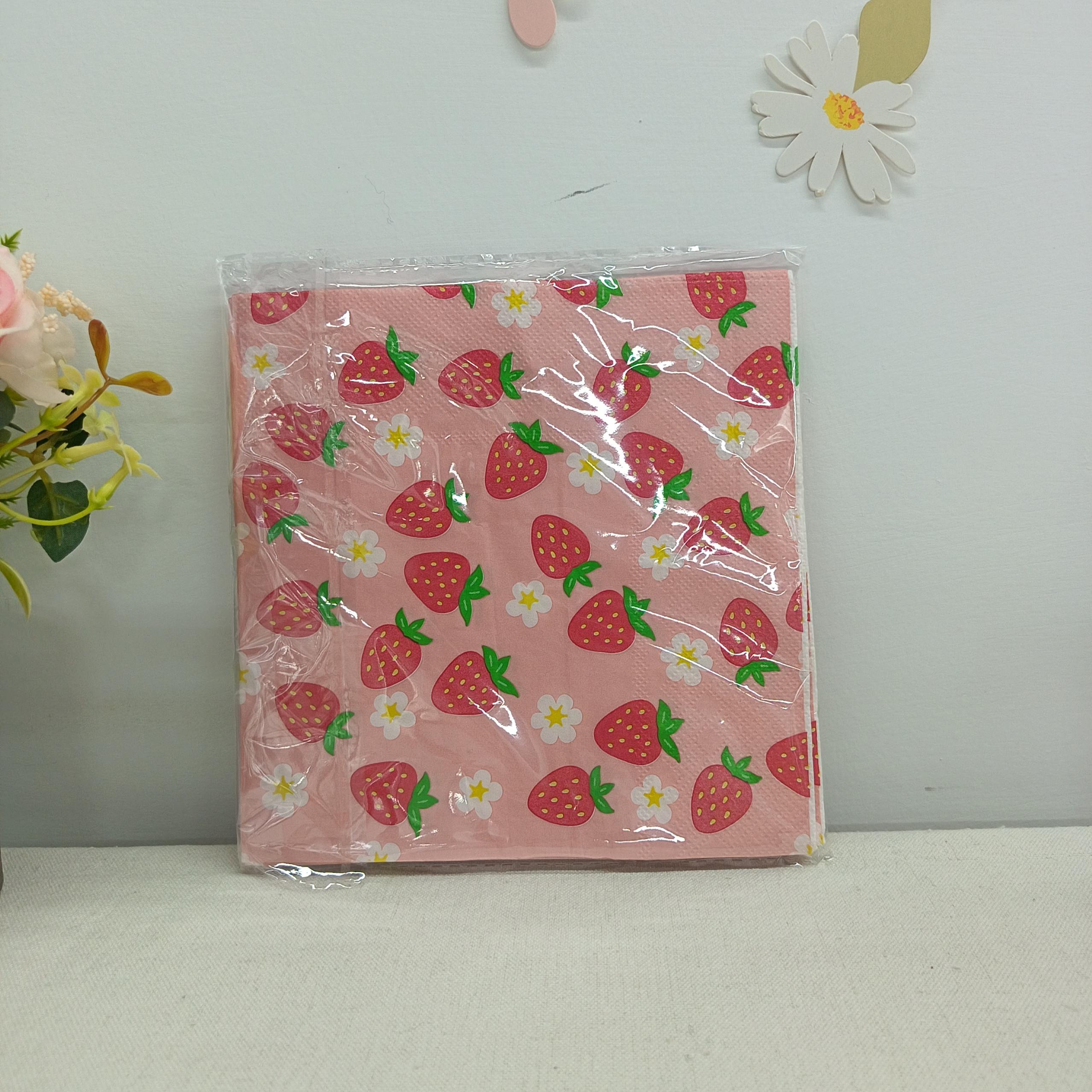 Serviette rose 33*33cm*16 pièces