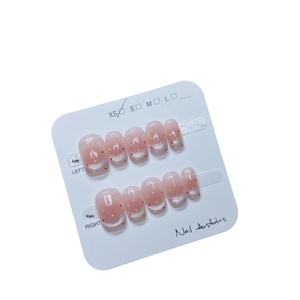 [268] Faux ongles à presser blancs effet œil de chat français, motif vague de couleurs, style armure, pour femmes enceintes, Nail Art - Product Image 4