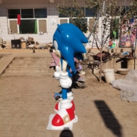 Statue Moderne en Résine de Personnage de Dessin Animé, Sculpture de Sonic Taille Réelle, Écureuil Bleu