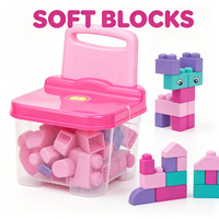 EPT First Builders - Ensemble de blocs de construction souples pour tout-petits avec chaise de rangement, idéal pour la maternelle
