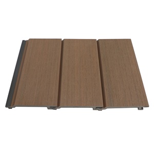 WPC fascia WPC เอฟเฟกต์<span class=keywords><strong>ไม้</strong></span>คอมโพสิตเคลือบผนังด้านนอกสำหรับ156x21mm พื้นที่กลางแจ้ง - Product Image 2