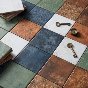 <span class=keywords><strong>Serie</strong></span> Medici Patina, Azulejos de Porcelana Mate de 150x150 mm, Estilo Vintage, Patrones Decorativos para Pared y Suelo, Antideslizantes - Product Image 1