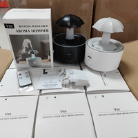 Humidificateurs d'aromathérapie en forme de parapluie, logo personnalisé, 300 ml, diffuseur d'arômes ultrasonique rotatif à gouttes d'eau avec télécommande