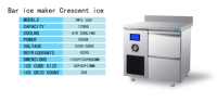 Machine à glaçons rapide en acier inoxydable pour une production importante de glace, en forme de croissant, avec poste de travail intégré