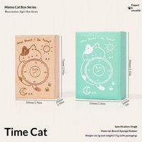Ensemble de tampons en caoutchouc en bois motif chat de dessin animé, avec cadres date, heure, plan, sceau vintage, pour DIY, journal, scrapbooking, agenda, création de cartes
