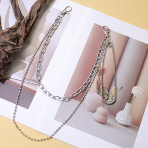 European Fashion Trend Double Layer Metal Waist Chain With <b>Large</b> Brooch Pendant For Daily Wear Hip Hop Style - Product Image 4